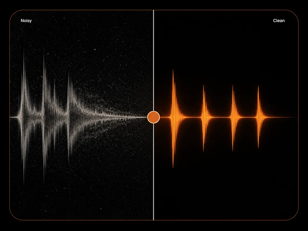 Room echo reduced on a voice recording