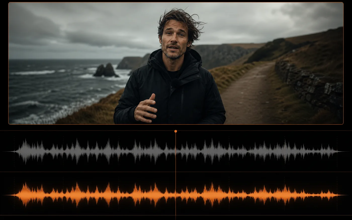 Video audio cleaned of wind and traffic noise