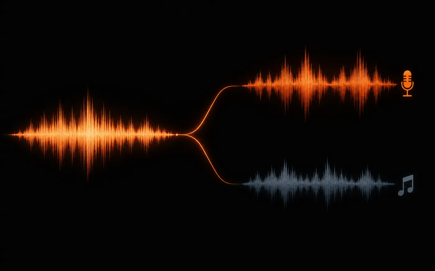 A vocal track separated from background music