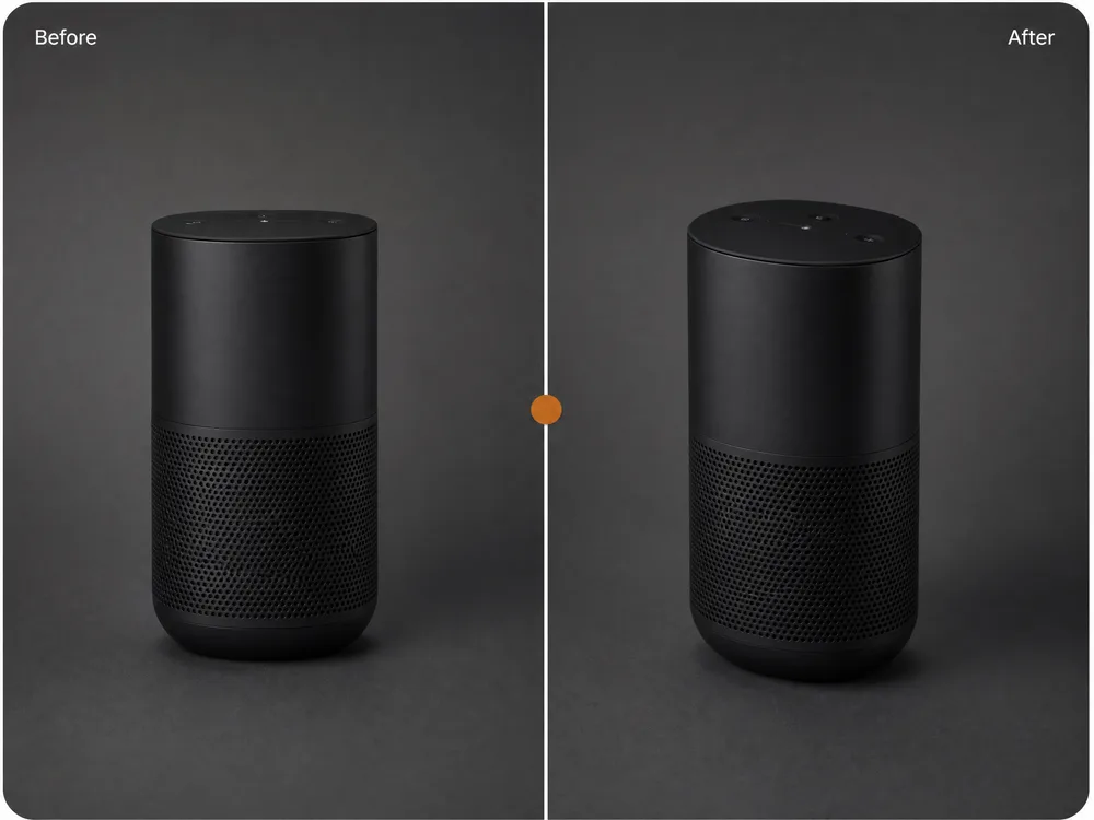 Product re-shot from a new angle with AI