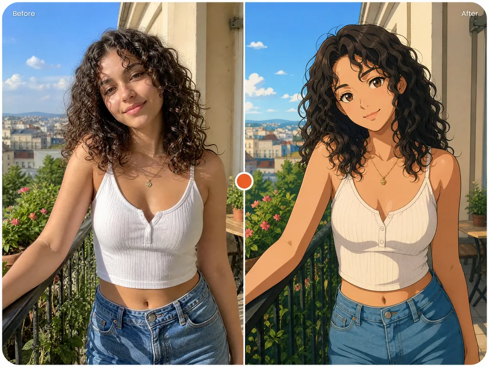 Photo converted to an illustrated style