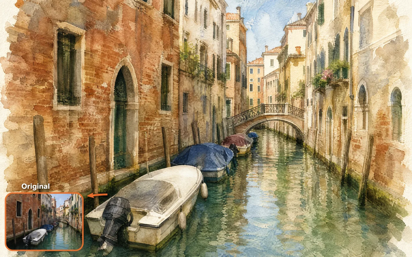 Photo restyled through AI image style transfer