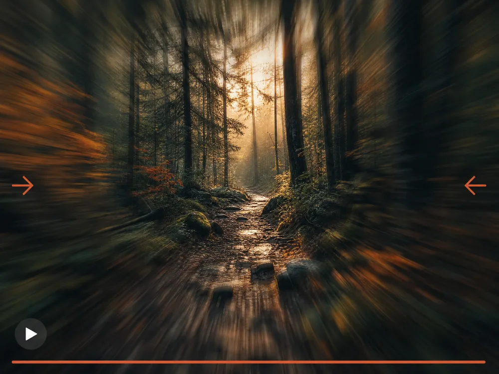 Photo animated with a slow push-in camera move
