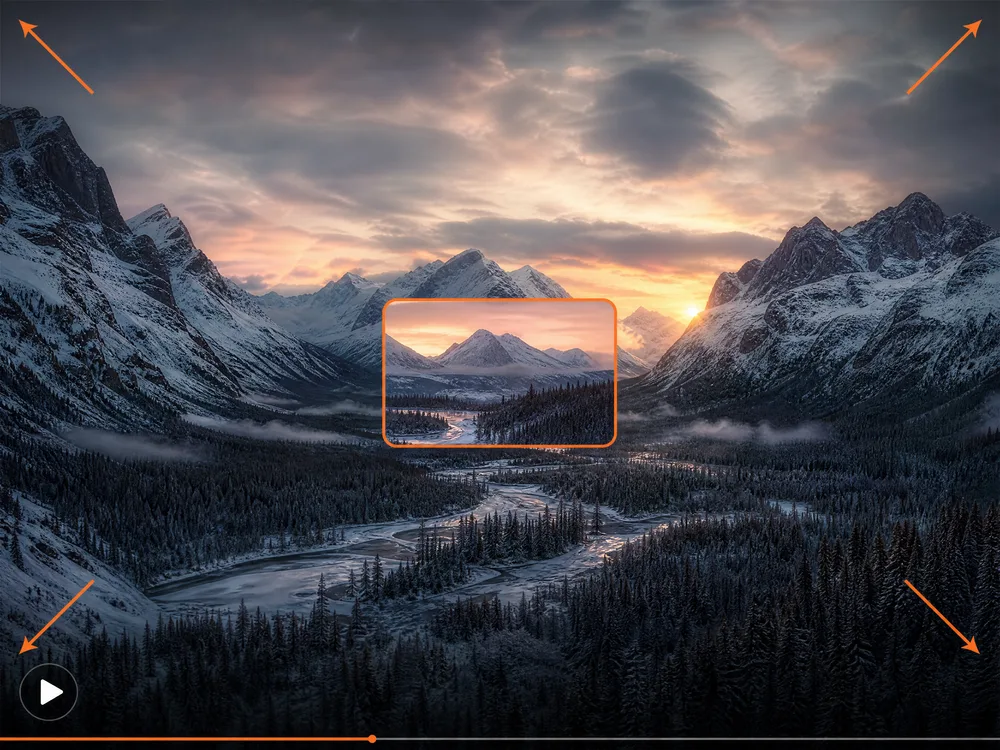 Photo animated with a zoom-out reveal