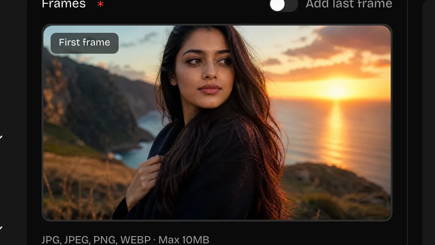 A photo being uploaded to the image to video generator