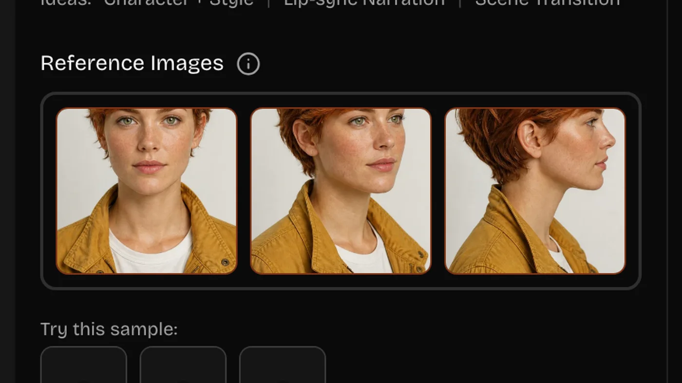 Reference images being uploaded to the generator
