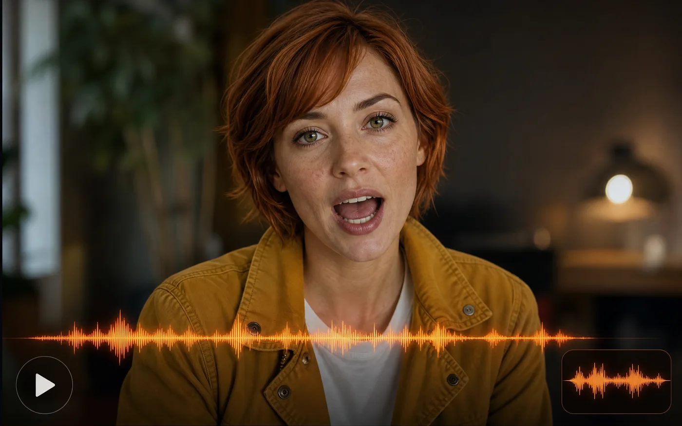 AI character lip syncing to a reference voice clip