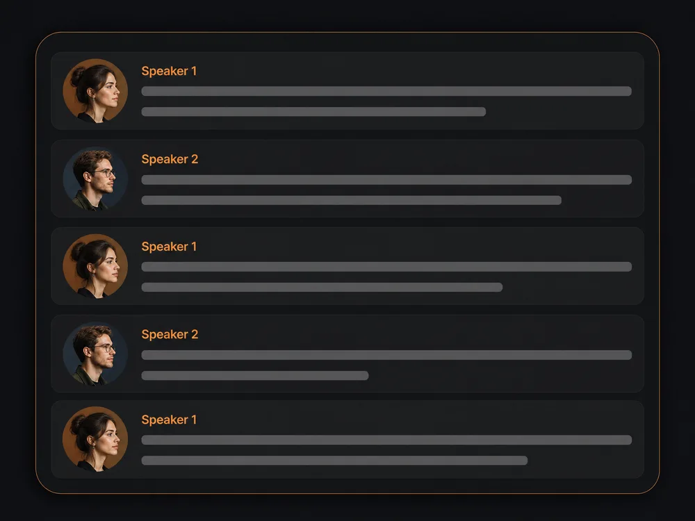 Two-speaker interview transcript with speaker labels