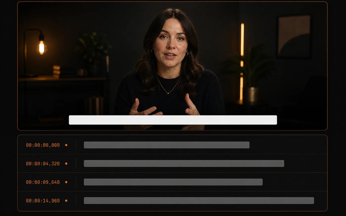 Subtitles generated from a video's audio track