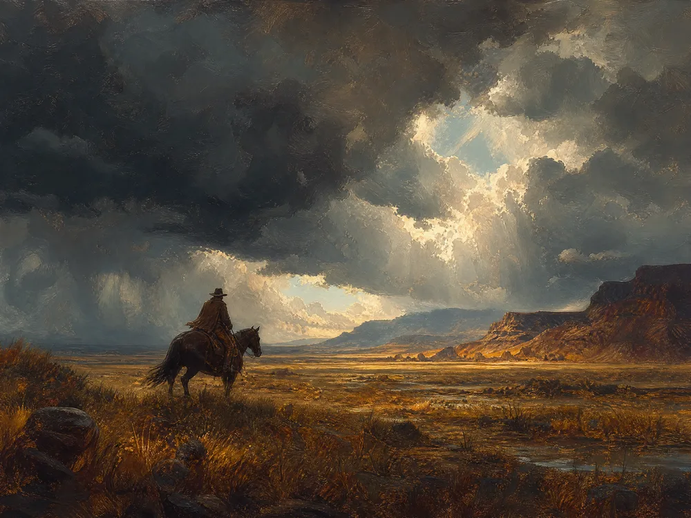 Painterly concept art generated from a text prompt