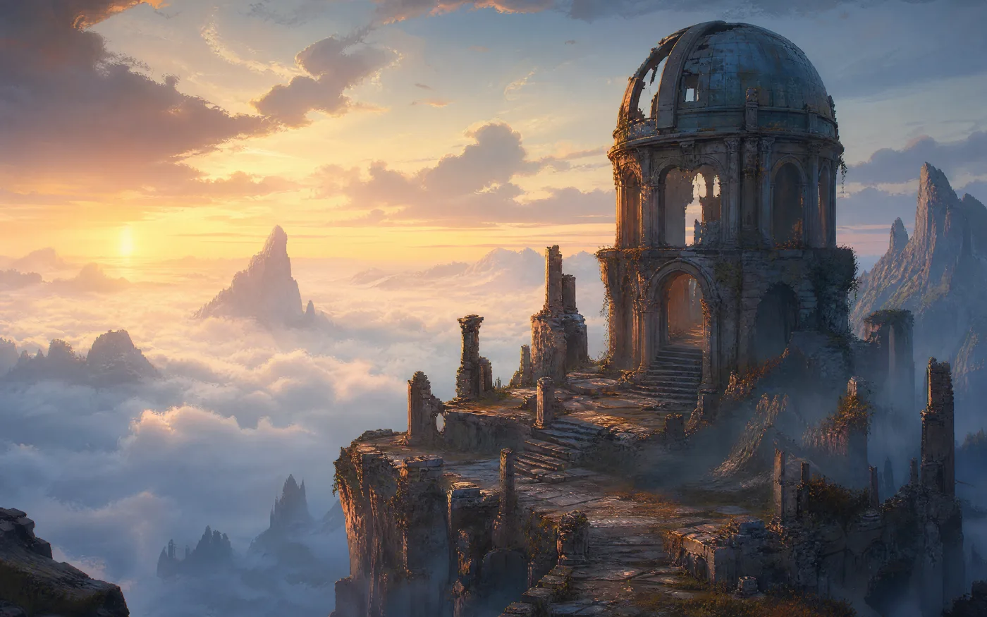 Environment concept art generated from a text description