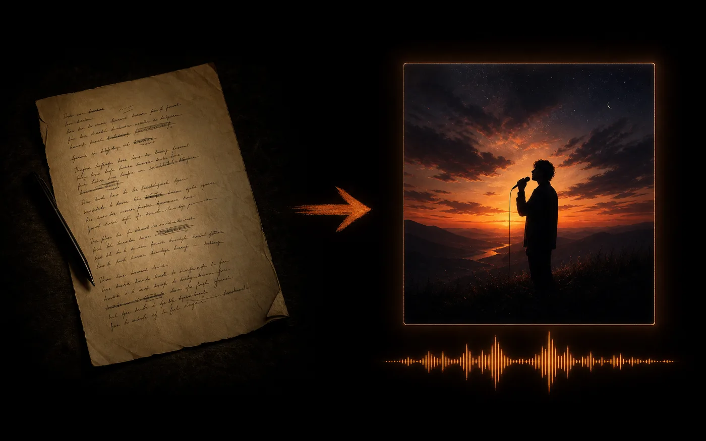 A song generated from user-written lyrics