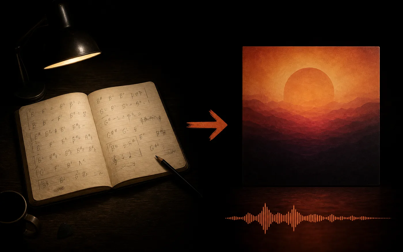 A song sketch generated from a text description