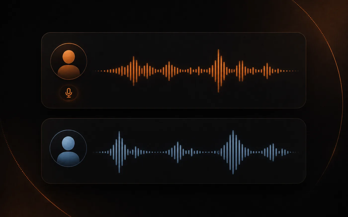 A two-speaker dialogue generated with different AI voices