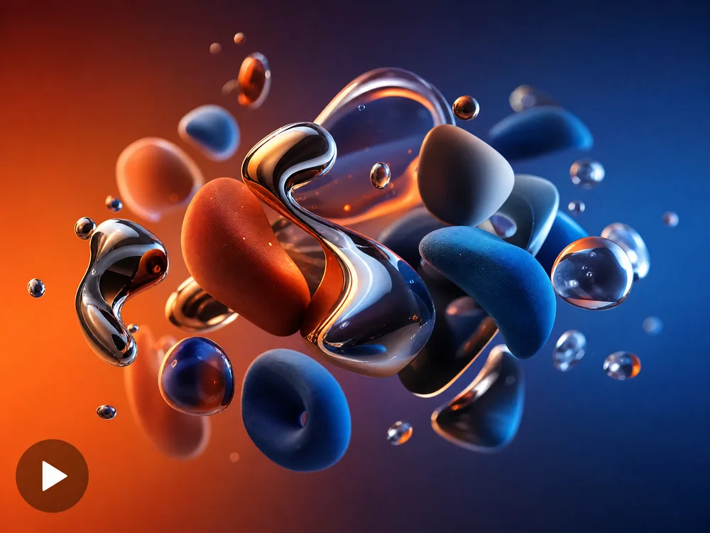 3D motion graphics clip generated from text